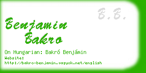 benjamin bakro business card